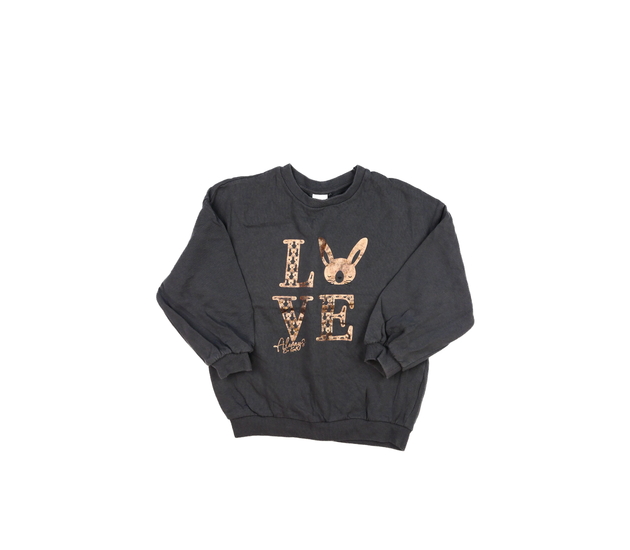 Šedá mikina s nápisem a zajíčkem Next