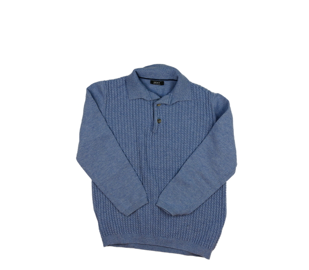 Modrý slabý přízový svetr s límečkem Next