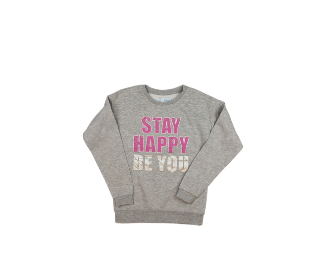 Šedá melírovaná mikina s nápisem Primark 