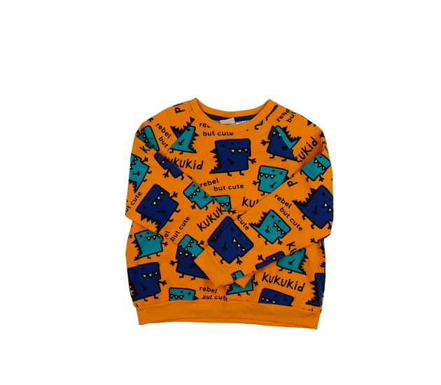 Oranžová mikina s příšerami 