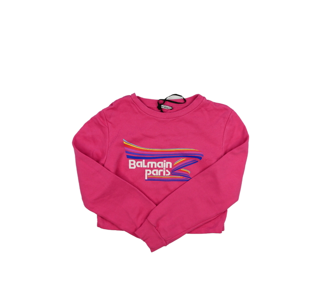 Růžová crop mikina s nápisem 