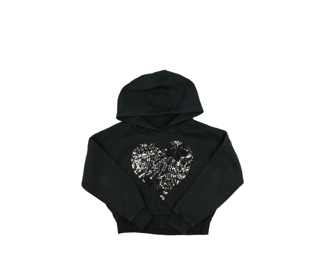 Černá crop mikina se srdcem F&F