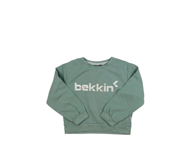 Modrá kratší mikina s nápisem 