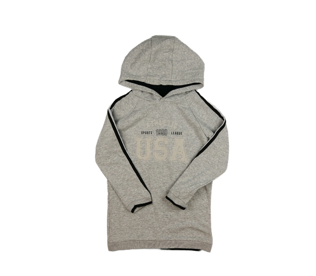 Šedá melírovaná mikina s nápisy 