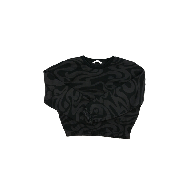 Tmavá vzorovaná crop mikina M&S