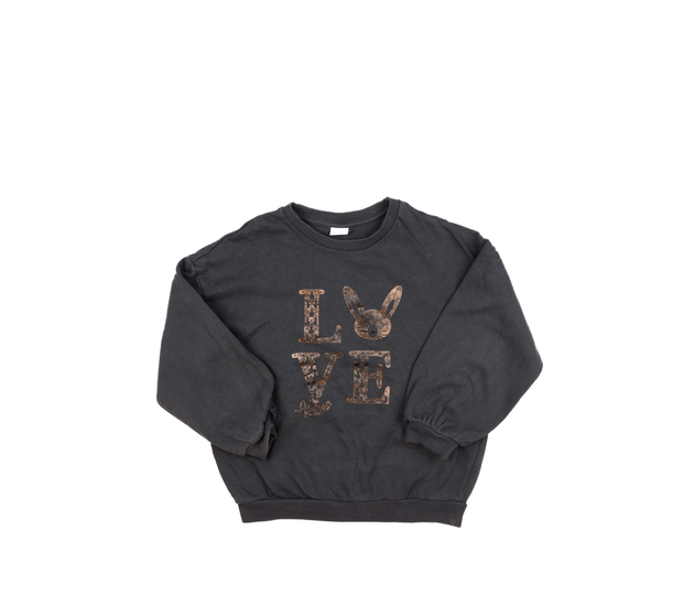 Šedá mikina s nápisem a se zajíčkem Next