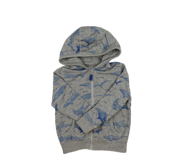 Šedá mikina se žraloky Tu 