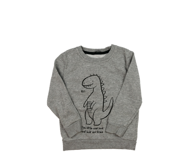 Šedá melírovaná mikina s dinosaurem George