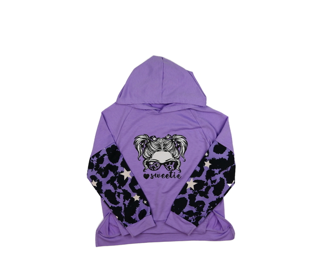 Fialová stylová slabá mikina 