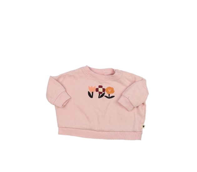 Růžová široká mikina s květinami Next