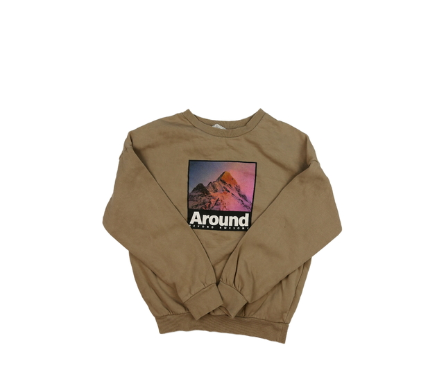 Hnědá mikina s motivem hor H&M