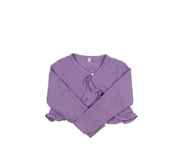 Fialové bolerko s volánky 