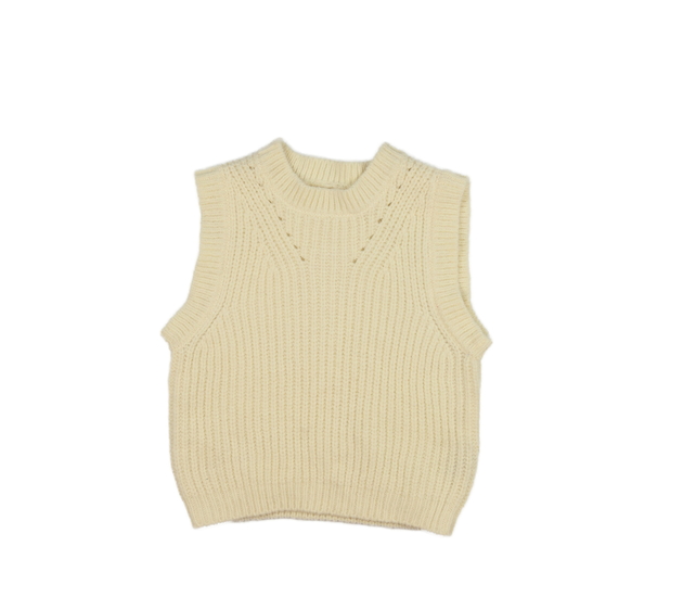 Krémová pletená vesta Nutmeg