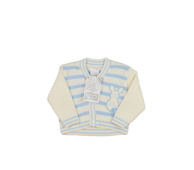 Nový smetanovo-modrý svetřík se zajíčkem 