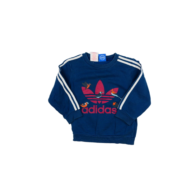 Modrá mikina s ptáčky Adidas