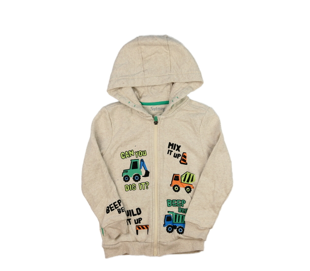 Světlá mikina se stavebními stroji Nutmeg