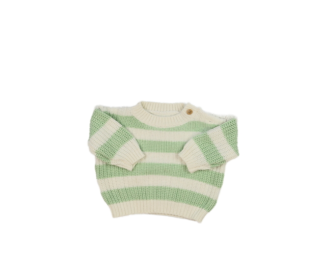 Zeleno-bílý pruhovaný svetr George