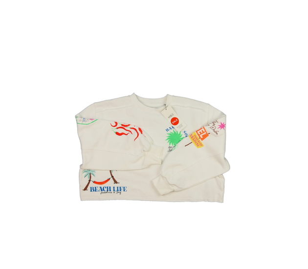 Nová krémová crop mikina s obrázky M&S