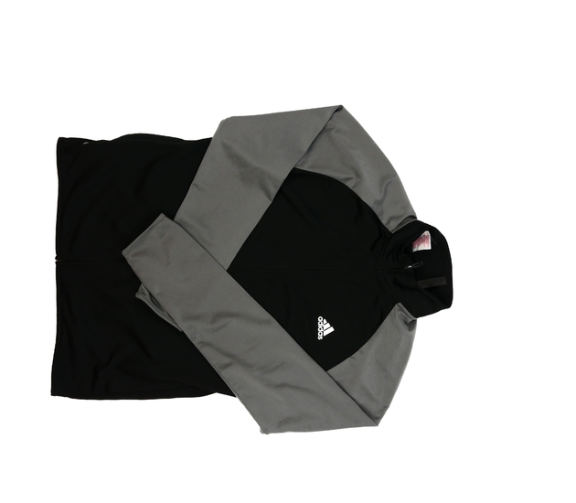 Černo-šedá sportovní mikina vel. 176 Adidas 