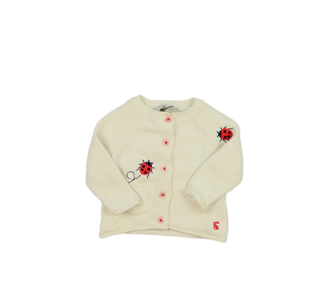 Krémový propínací svetřík s beruškami Joules