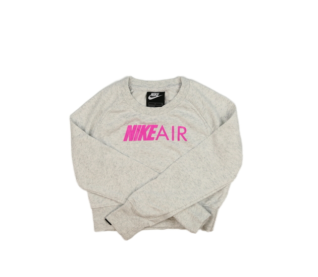 Šedá melírovaná crop mikina Nike 