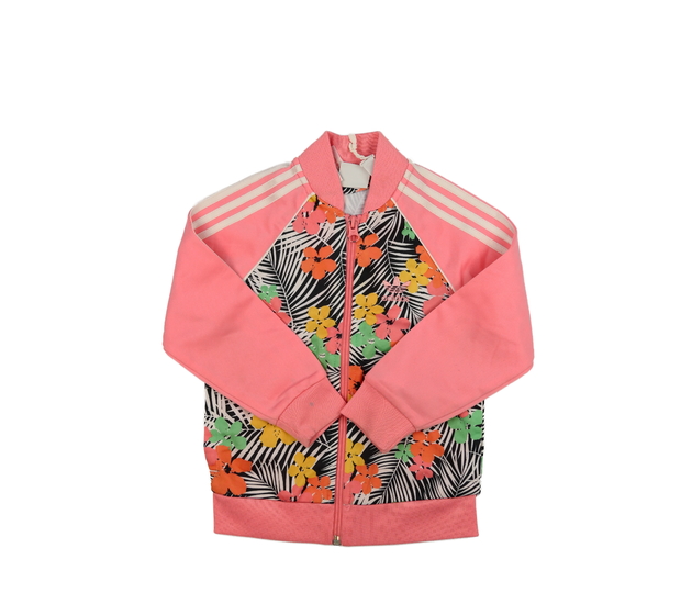 Růžová květinová mikina Adidas