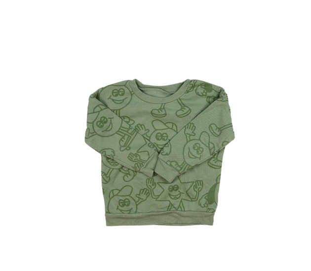 Zelená mikina s obrázky 