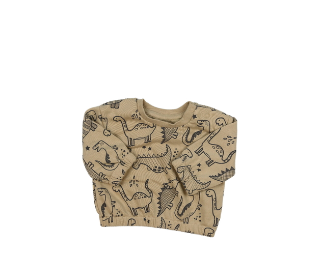 Hnědá mikina s dinosaury Primark 