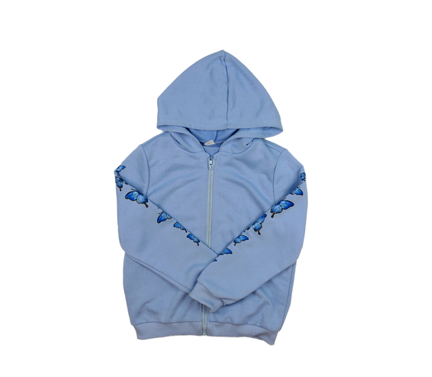 Modrá mikina s motýlky 