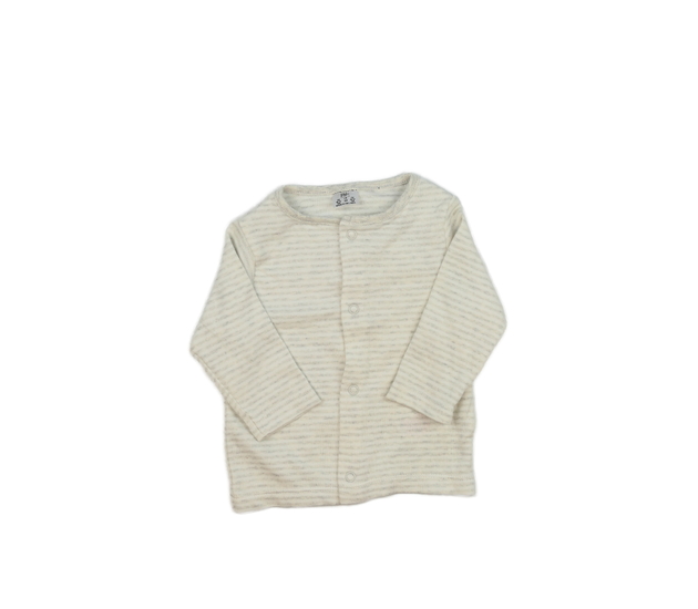 Krémová pruhovaná mikinka na patenty