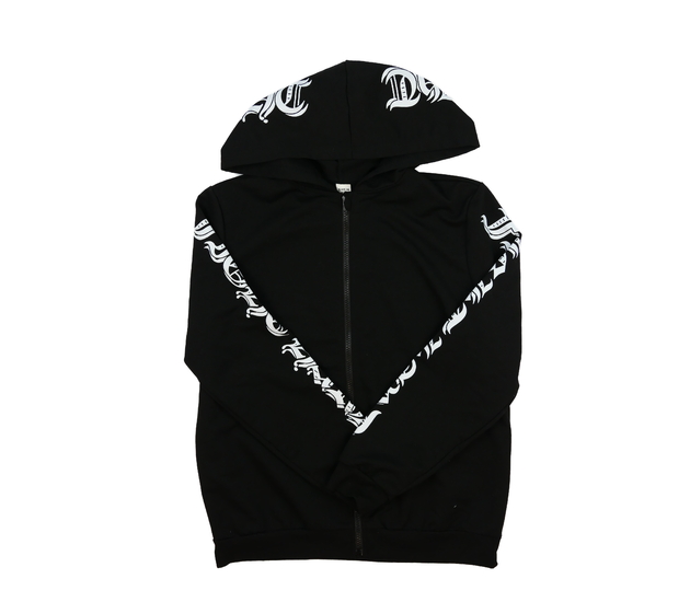 Černá slabá mikina s nápisy vel. 170 