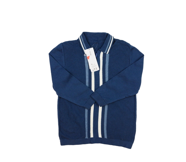 Nový modrý přízový svetr s límečkem George