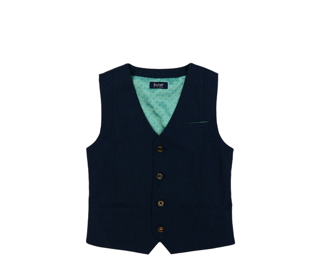 Tmavě modrá společenská vesta Baker 