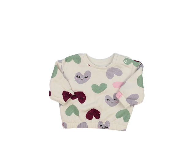 Krémová mikina se srdíčky Primark 