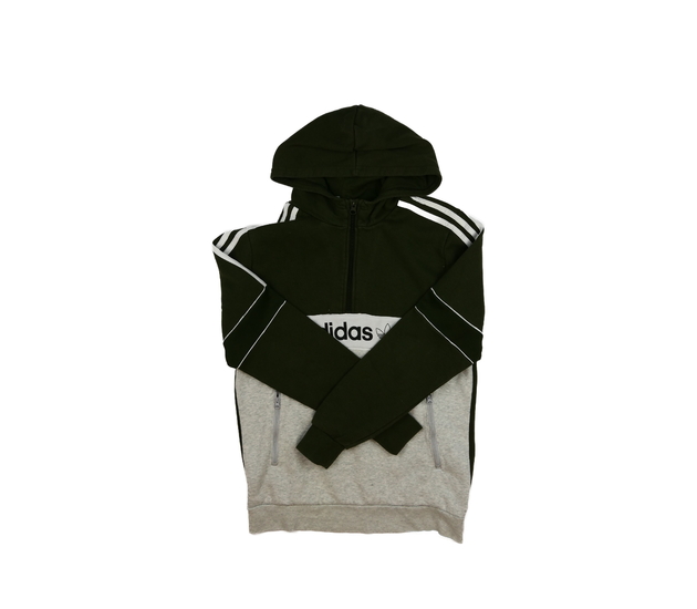 Khaki-šedá mikina vel. 176 Adidas