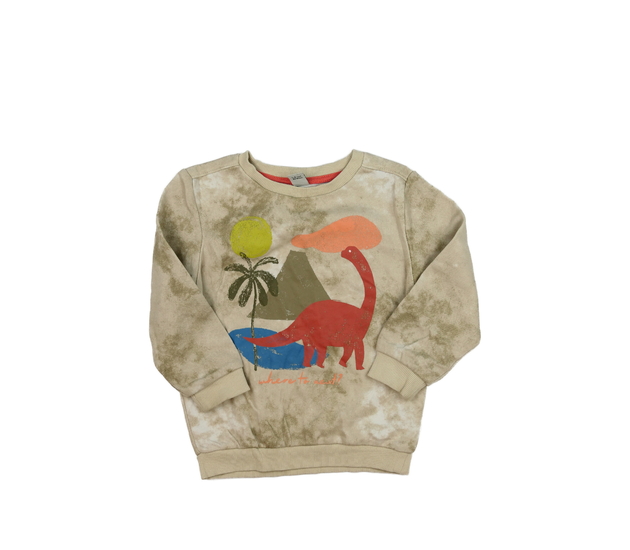 Hnědá mikina s dinosaury Tu 