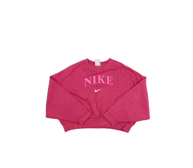Tmavá růžová crop mikina Nike 