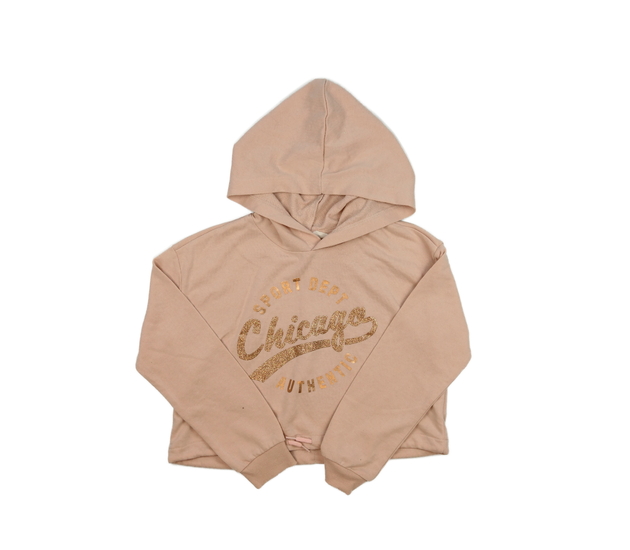 Růžová crop mikina s nápisem H&M