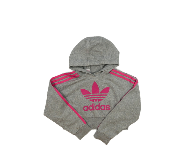 Šedá melírovaná crop mikina Adidas