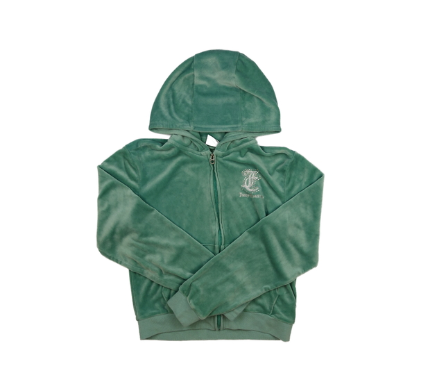 Zelená semišová crop mikina vel. 170 Juicy Couture