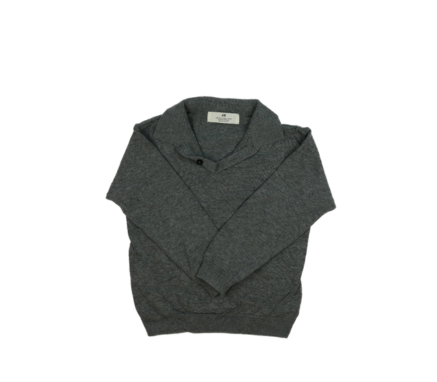 Šedý přízový svetr s límečkem H&M
