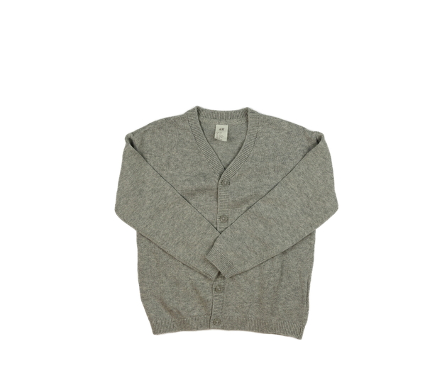Šedý přízový propínací svetr H&M