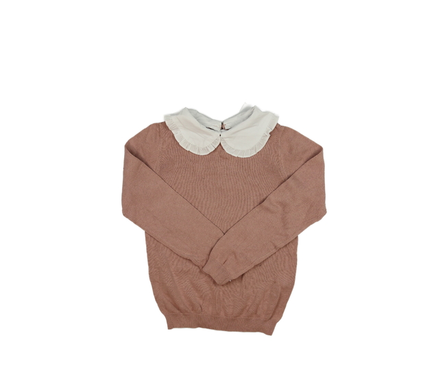 Růžový přízový svetr s límečkem Primark 