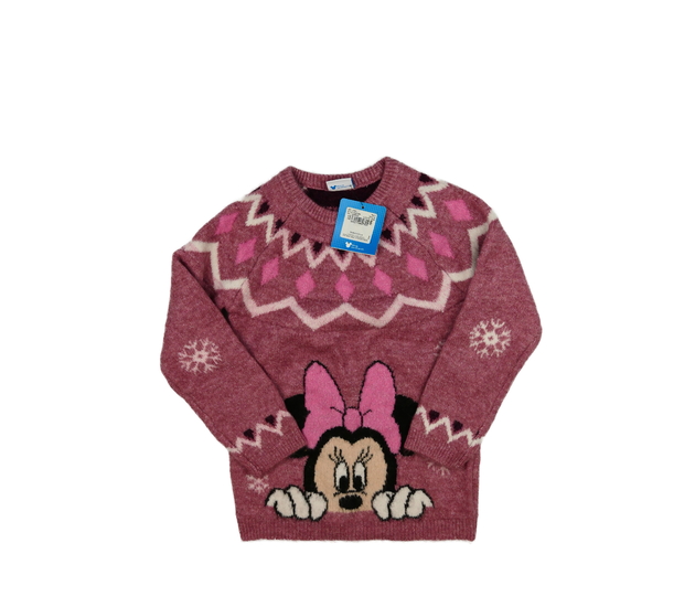 Nový růžový delší svetr Minnie Disney Tu 
