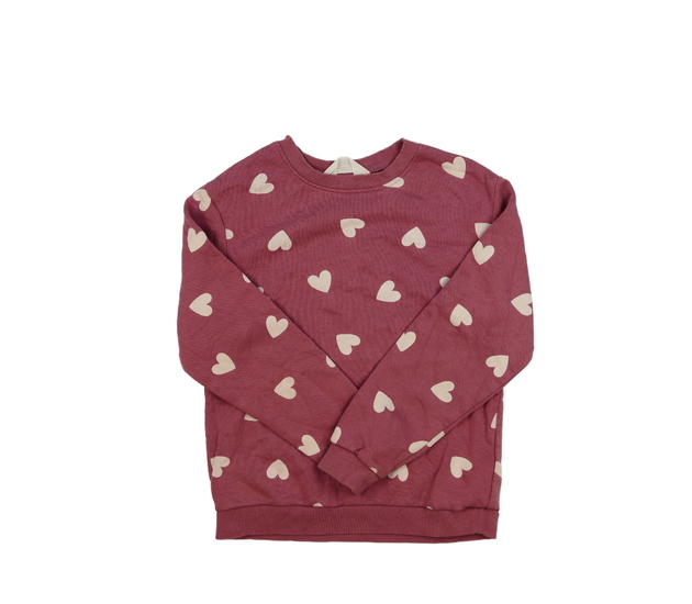 Růžová slabší mikina se srdíčky H&M