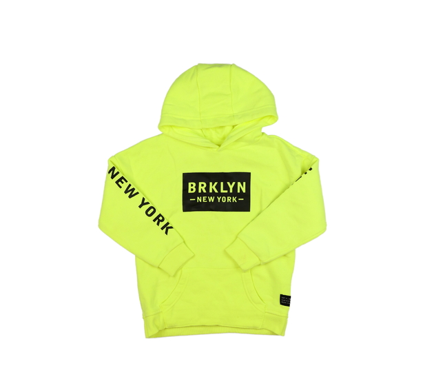 Neonově žlutá mikina s nápisy Primark 