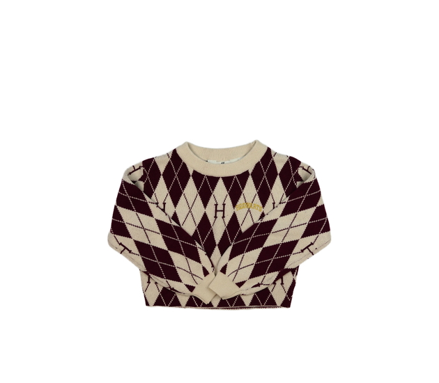 Hnědo-červený crop svetr Harry Potter H&M