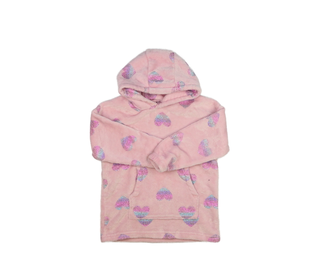 Růžová oversize mikina se srdíčky 