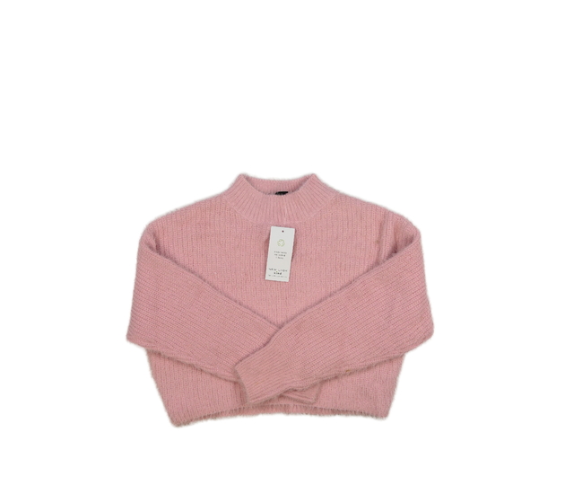 Nový růžový žinylkový crop svetr New Look