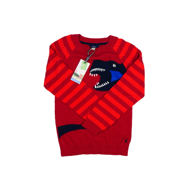Nový červený svetr s dinosaurem Joules 